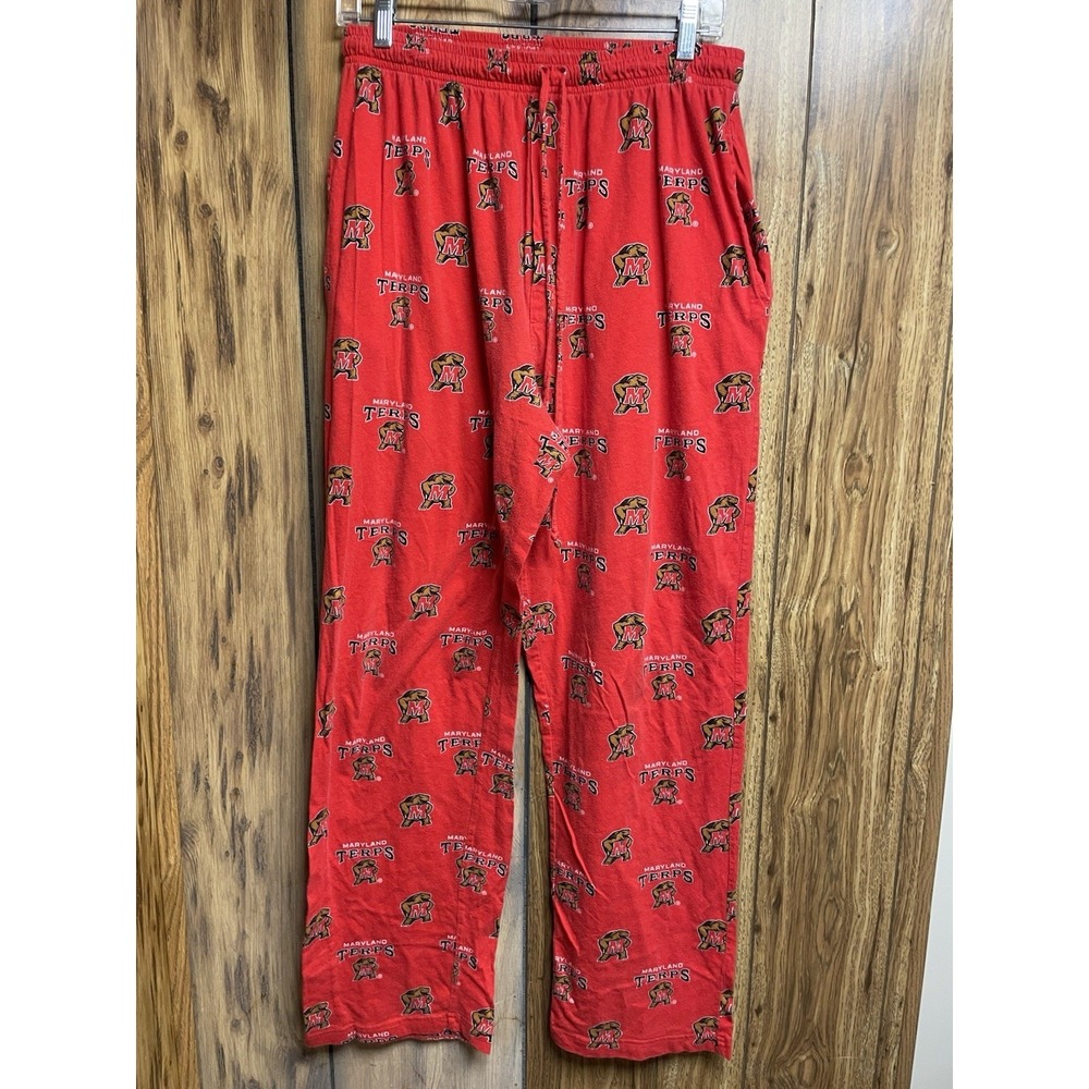Maryland‎ Terps pajama pants Adults L Unisex Red Turtle Terps Logo Waist Elastic